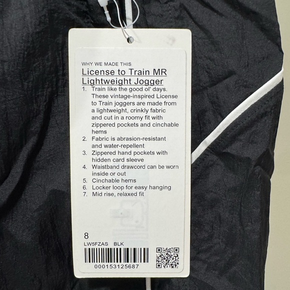 Lululemon License to Train Lightweight Jogger Black Mid Rise - Picture 3 of 6